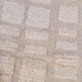 Tapis berbère en laine naturelle fait main blanche taille 140 x 260 cm