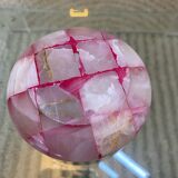 Pink and white onyx ashtray
