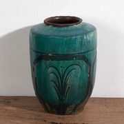 Vase ancien émaillé vert émeraude (c.1820) #12