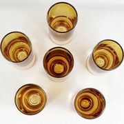 6 vintage tube glasses 70 amber glasses shot glasses