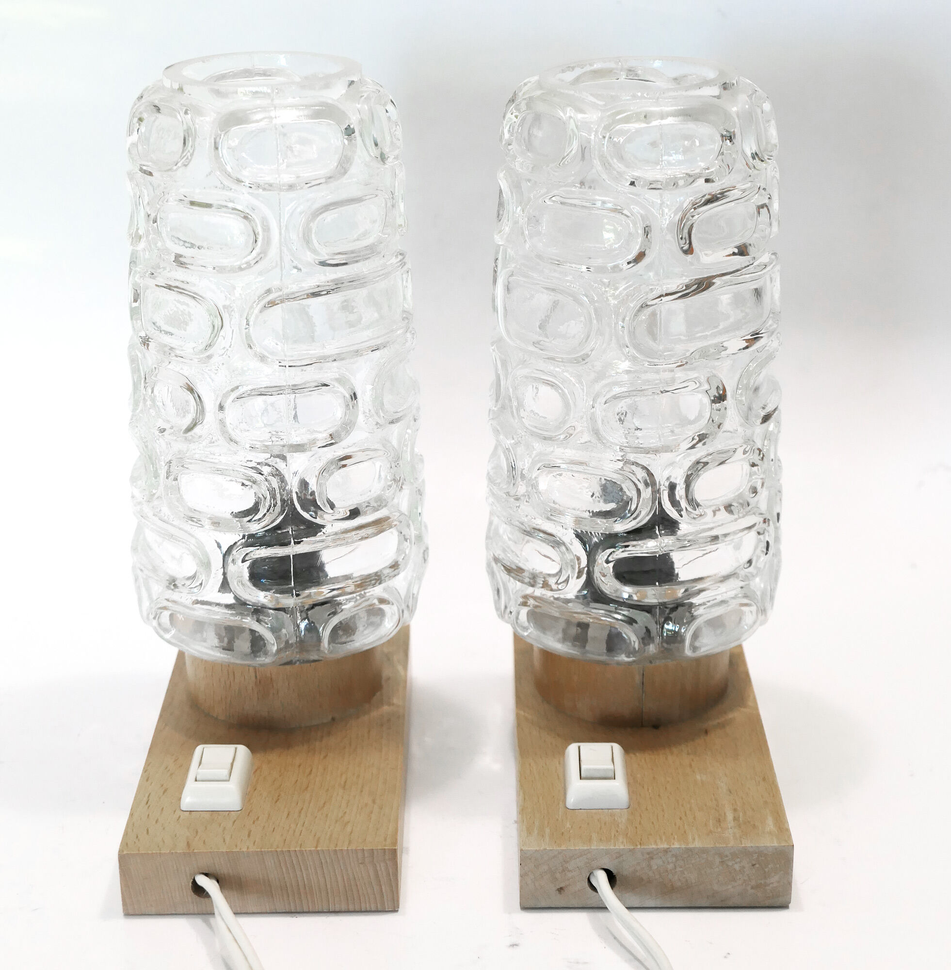 Pair of lamps 60s glass globes