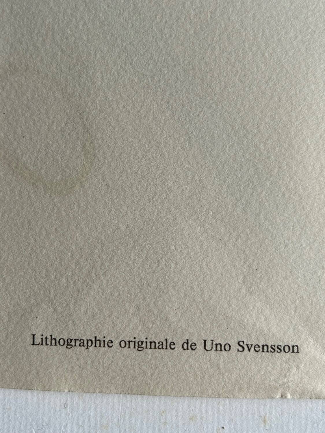 Lithographie originale de Uno Svensson, 1986. Michel Cassé