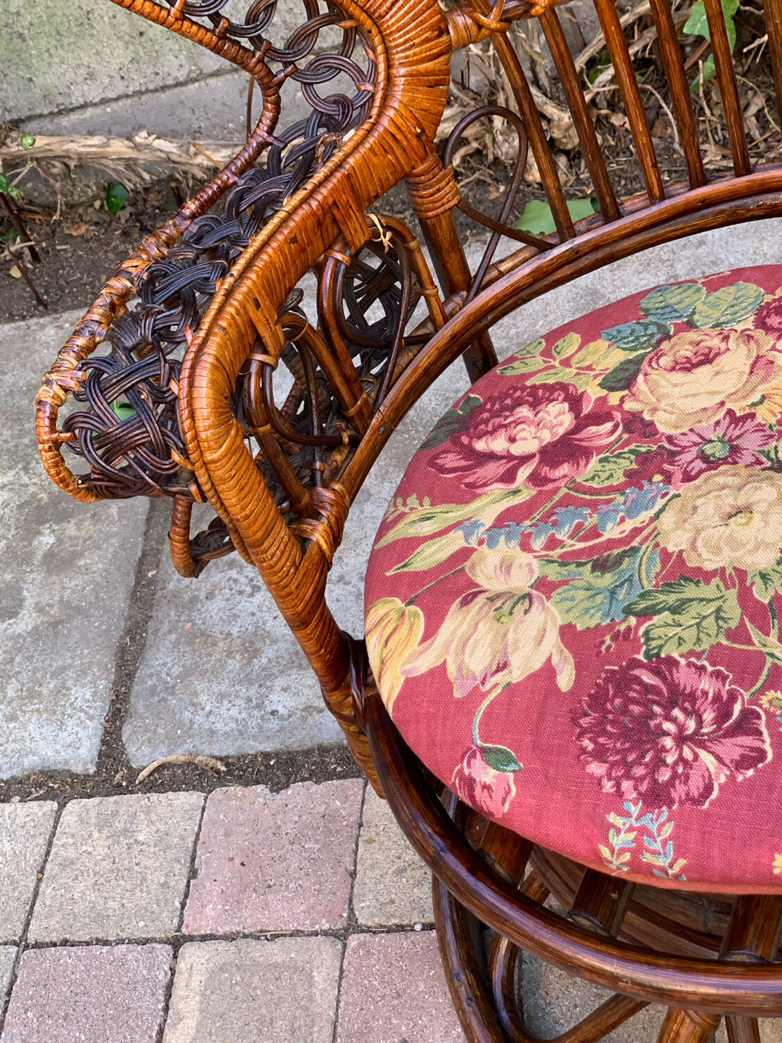 Emmanuelle rattan armchair Peacock 1960