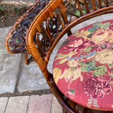 Fauteuil Emmanuelle rotin Peacock 1960