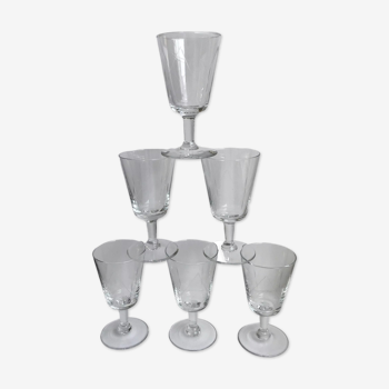 Lot de 6 verres à vin en cristal gravé années 60