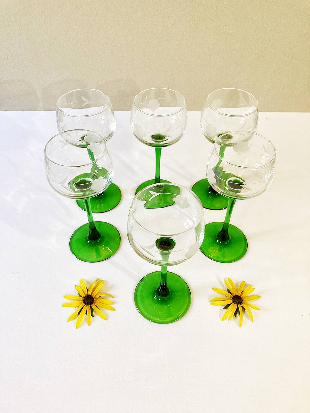 Set of 6 Alsatian wine glasses