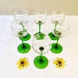 Set of 6 Alsatian wine glasses