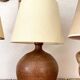 Lampe céramique, câble 2 M tissu neuf, abat-jour coton
