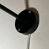 Vintage black metal wall lamp 1950s
