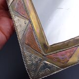 Oriental mirror in worked copper 24x15cm