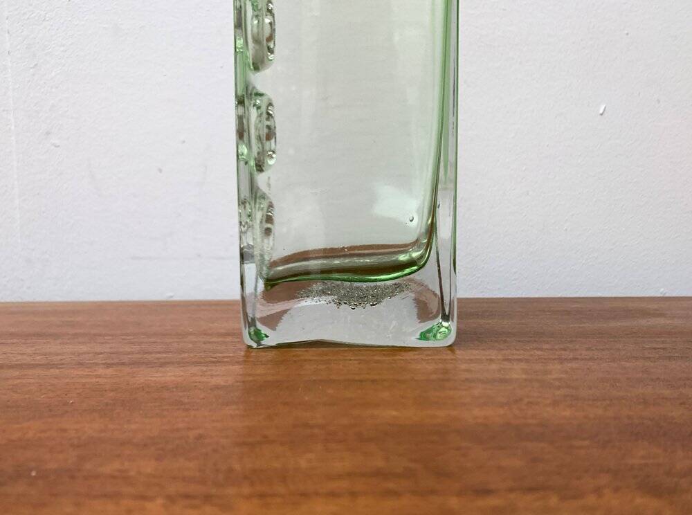 Brutalist glass block vase from the mid-century space age, 1960s