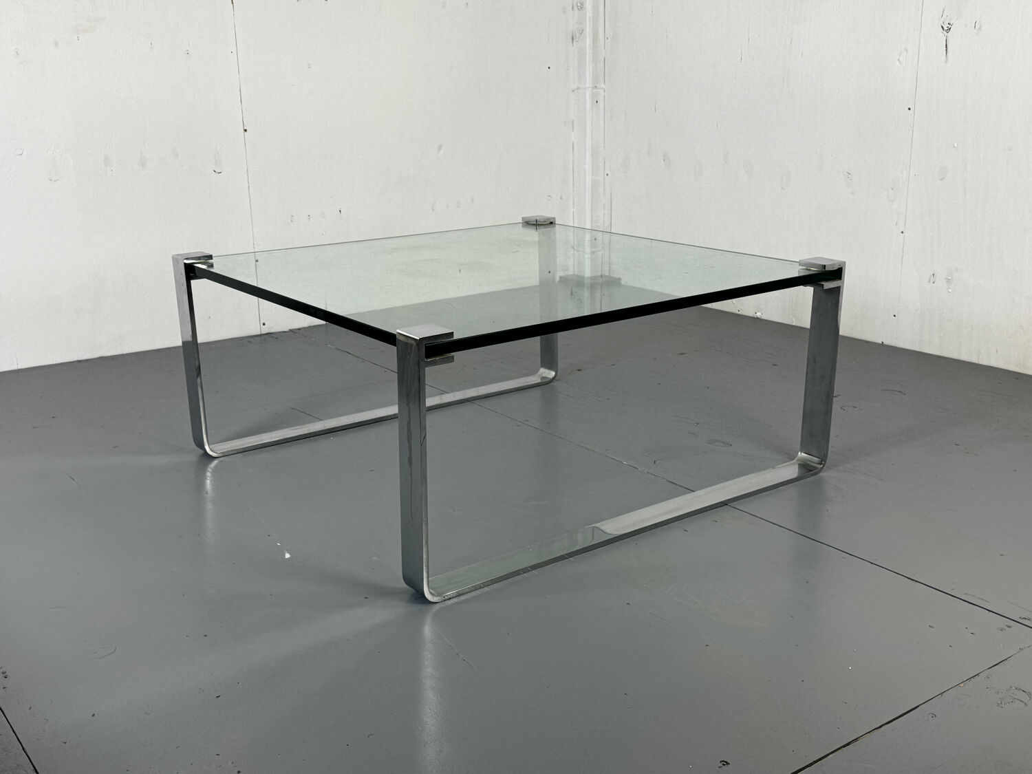 Chrome Steel and Glass Modernist Schmitt Draenert Coffee Table, 1970s