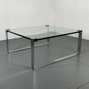 Chrome Steel and Glass Modernist Schmitt Draenert Coffee Table, 1970s