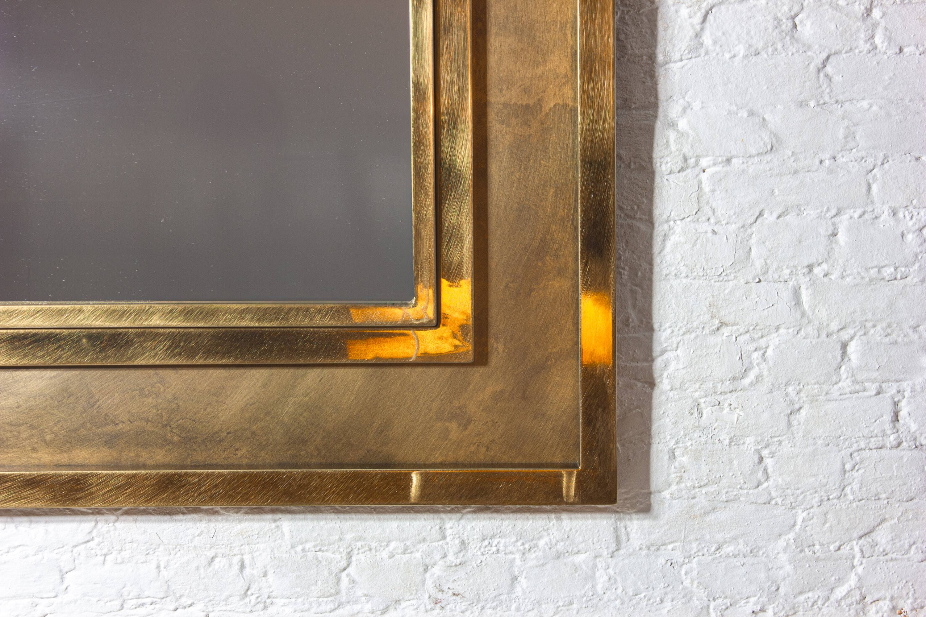 Large brass etched Regency mirror by Belgochrom, 1970s