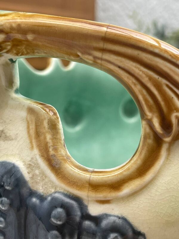 Cache-pot / Jardinière en Barbotine Onnaing Grand vers 1900 Style Ar