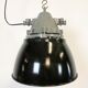 Dark grey explosion proof lamp with black enameled shade, 1970s