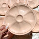 6 pink porcelain oyster plates from Digoin Sarreguemines