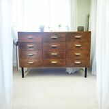 Vintage deep industrial chest of drawers, sideboard, dresser