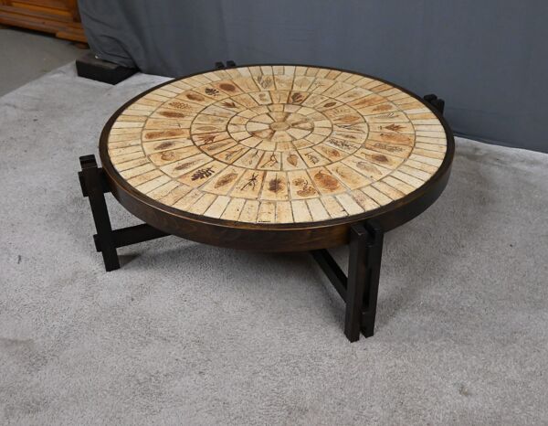 Table basse signée R. Capron, collection les Herbiers, Vallauris – 1960