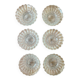 Set of 6 pressed glass bowls with star decoration – vintage