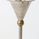 Pair of postmodern candlesticks in Memphis style made of steel and brass.