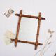 Old turned wooden mirror, bamboo imitation