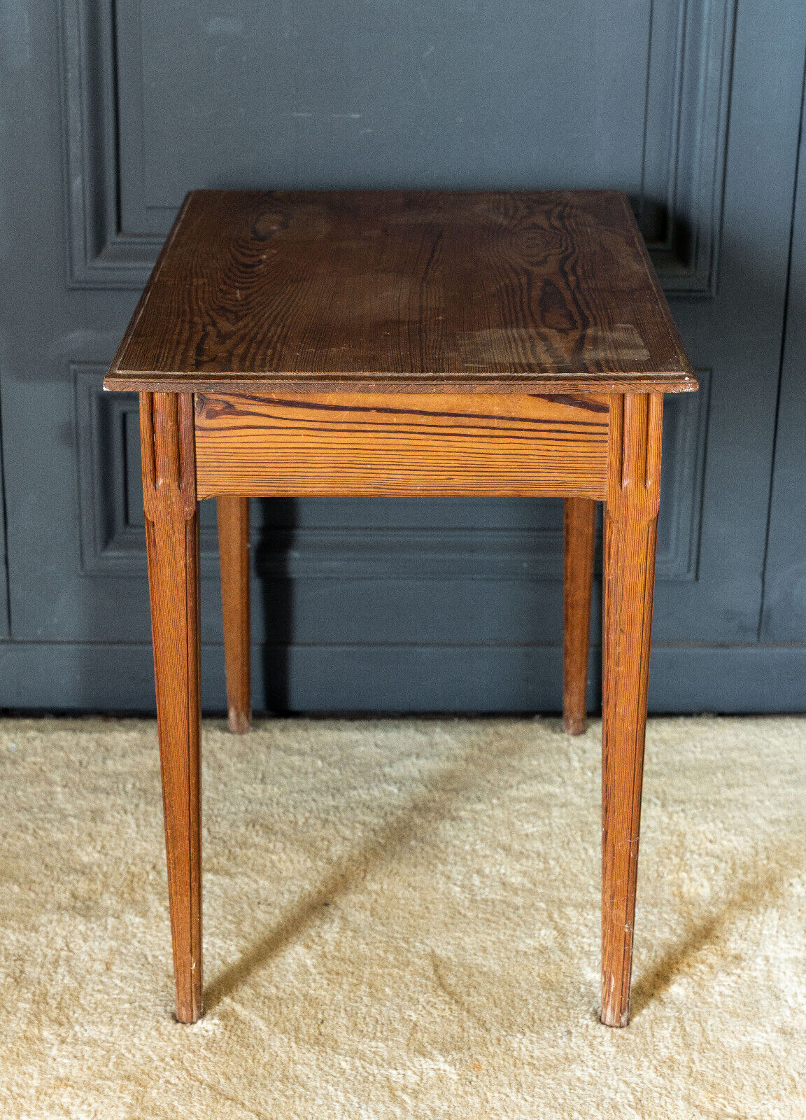 Parisian table pitchpin desk 1 drawer 1900