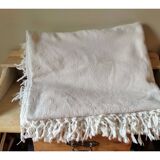 Bedspread in woven white cotton, double bed