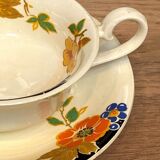 Set of 6 cups and under cups in earthenware