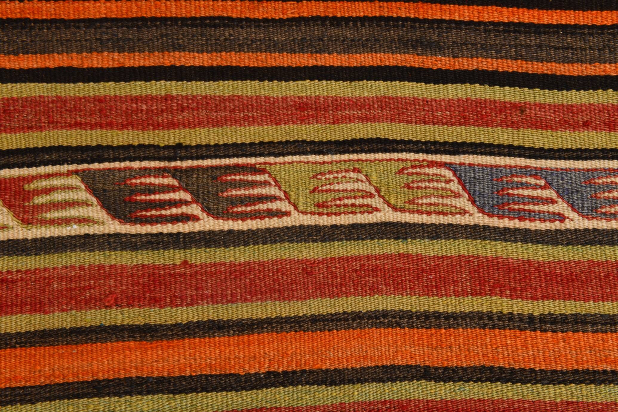 5x14 Kilim Runner Rug, 145x410Cm Pumpkin Orange Runner