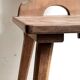 Series of 4 Brutalist chairs in solid oak - Savoyard Popular Art - Vintage from the 60s