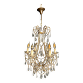 Lustre italien à perles et cristaux