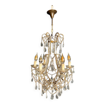 Italian pearl and crystal chandelier