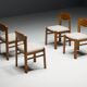 Brutalist dining chairs, France, 1960s