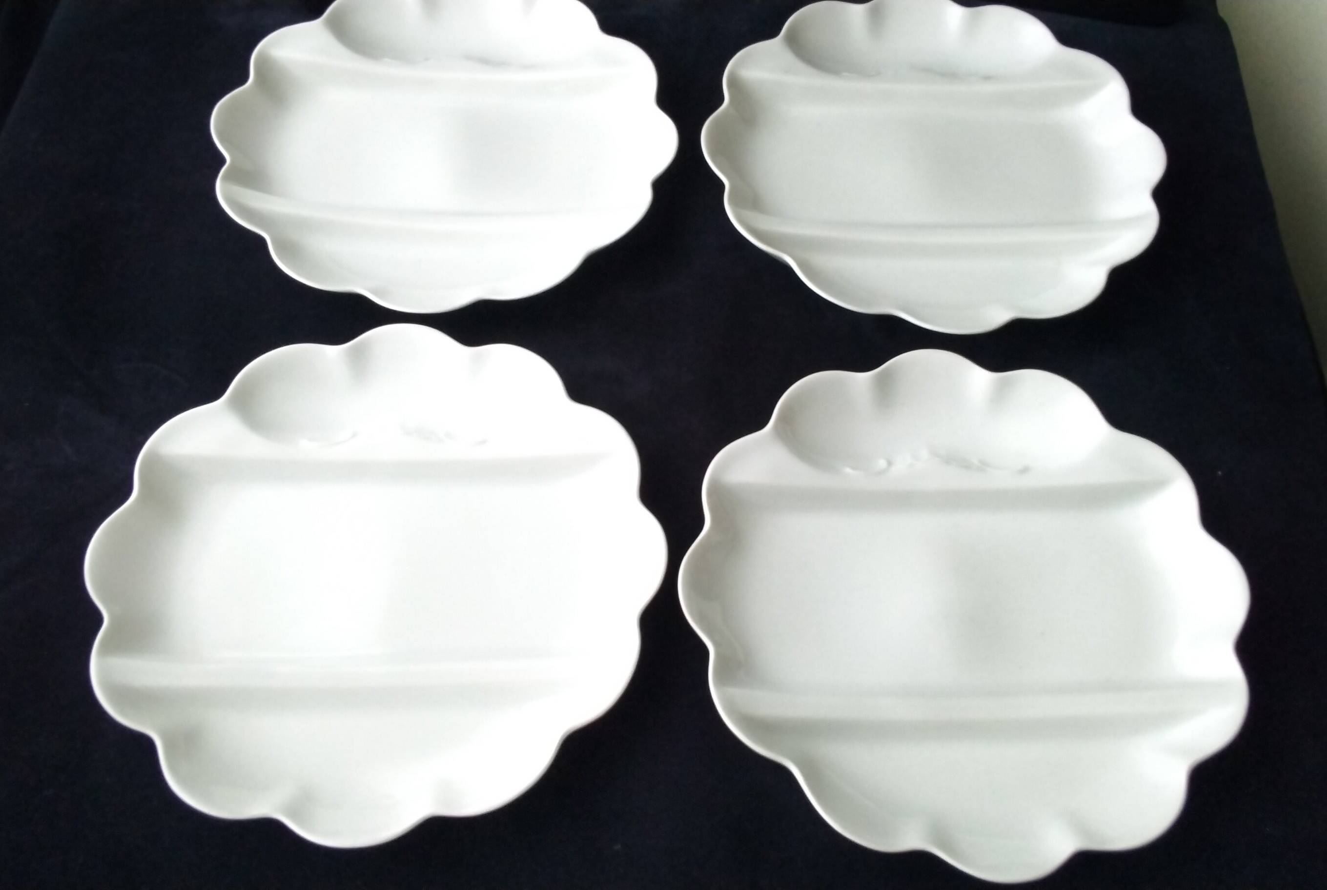 4 asparagus plates in Limoges porcelain