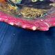 Ceramic leaf-shaped dish by vintage old Vallauris