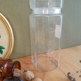 Large octagonal hermetic jar luminarc France vintage