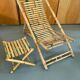 Bamboo deckchair and footrest from the 70s