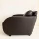 Art Deco style Vintage Brown Leather Lounge chair By Roche Bobois.