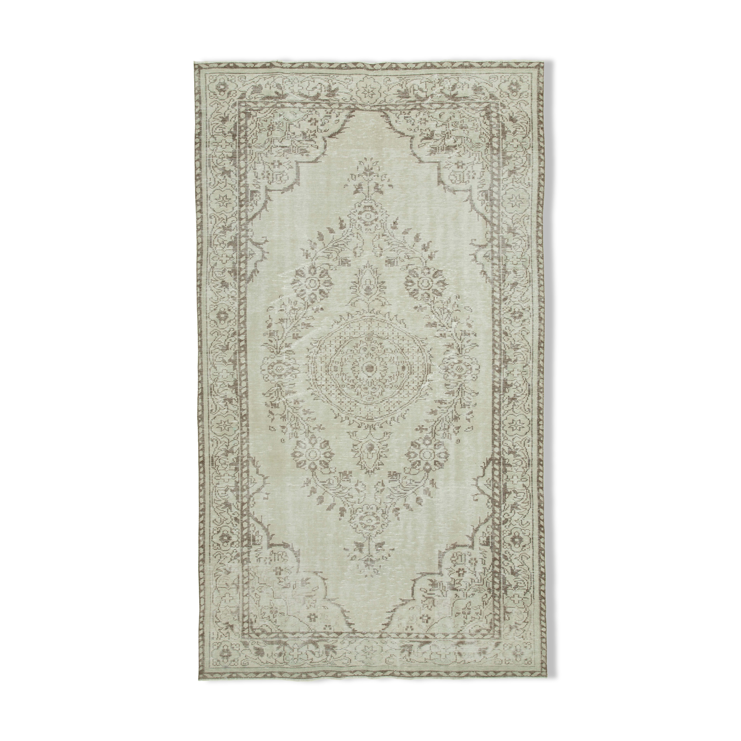 Handwoven unique anatolian beige carpet 192 cm x 316 cm