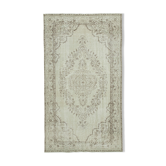 Handwoven unique anatolian beige carpet 192 cm x 316 cm