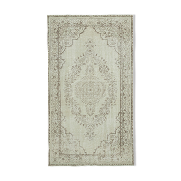 Handwoven unique anatolian beige carpet 192 cm x 316 cm