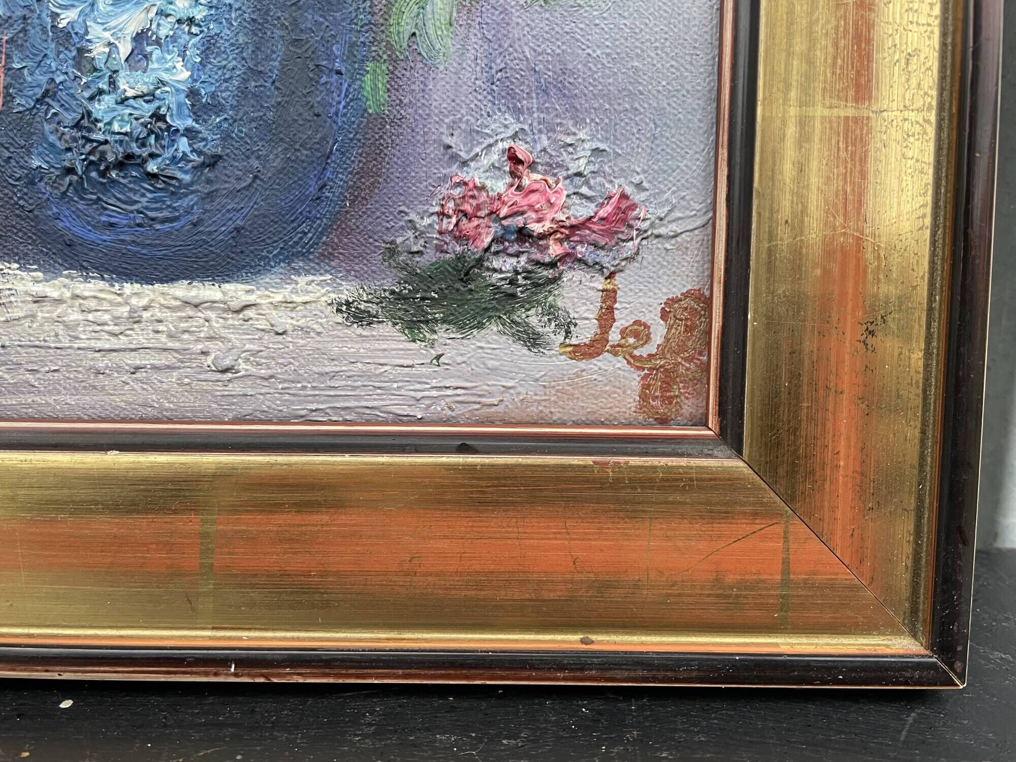 Old oil painting / Bouquet of flowers