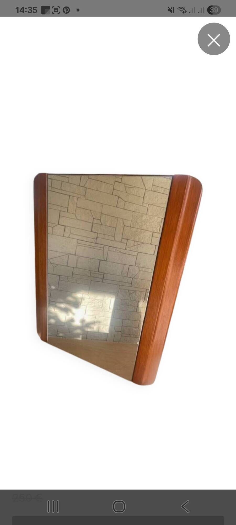 Art Deco modernist mirror in mahogany