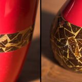 Pair of 1970s-80s Terracotta Vases with Inlaid Mosaic