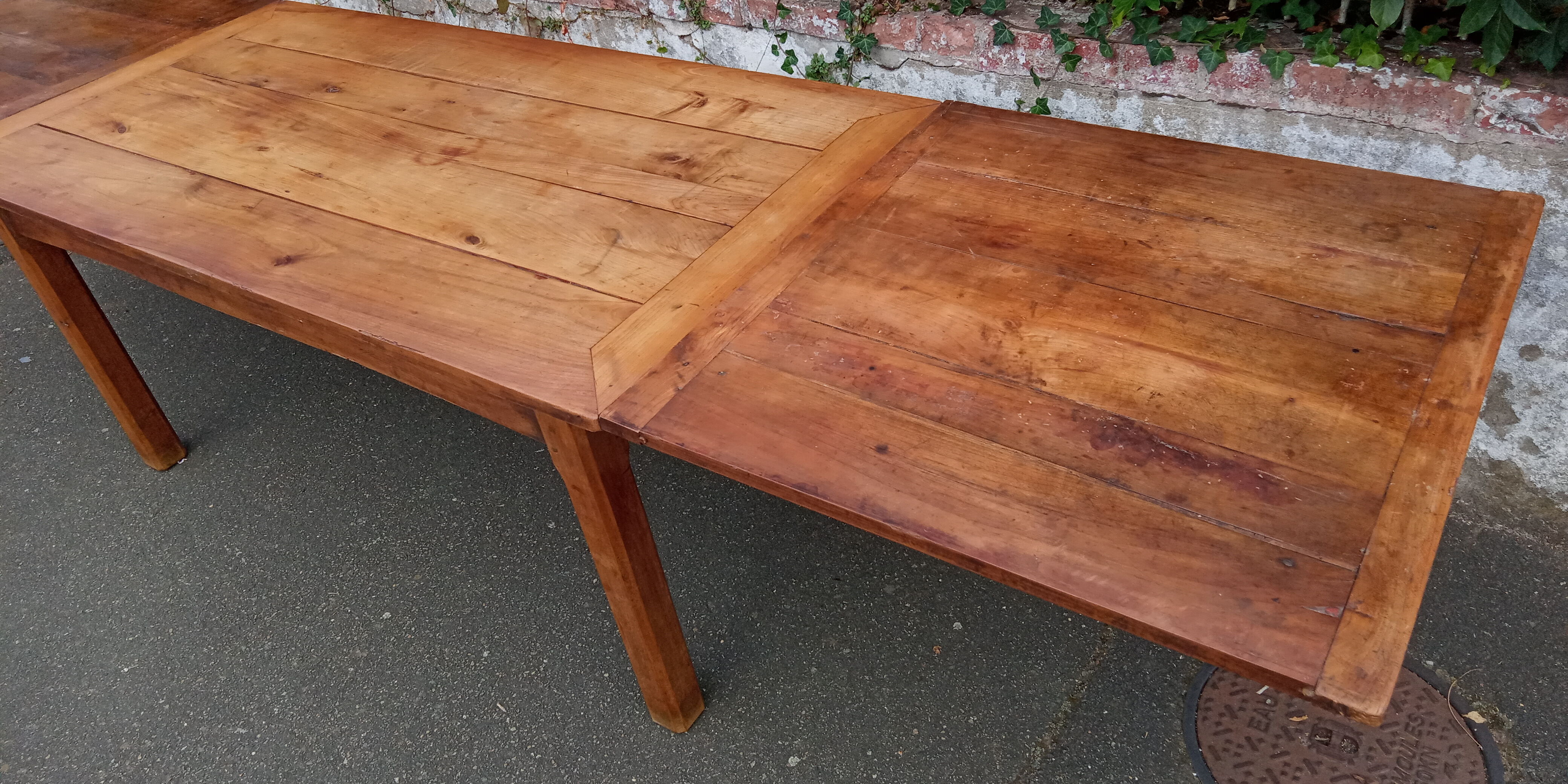 Elm farmhouse table with extensions 6/12 people