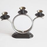 Art Deco Tubular Steel And Bakelite Candelabra, Netherlands 1930s