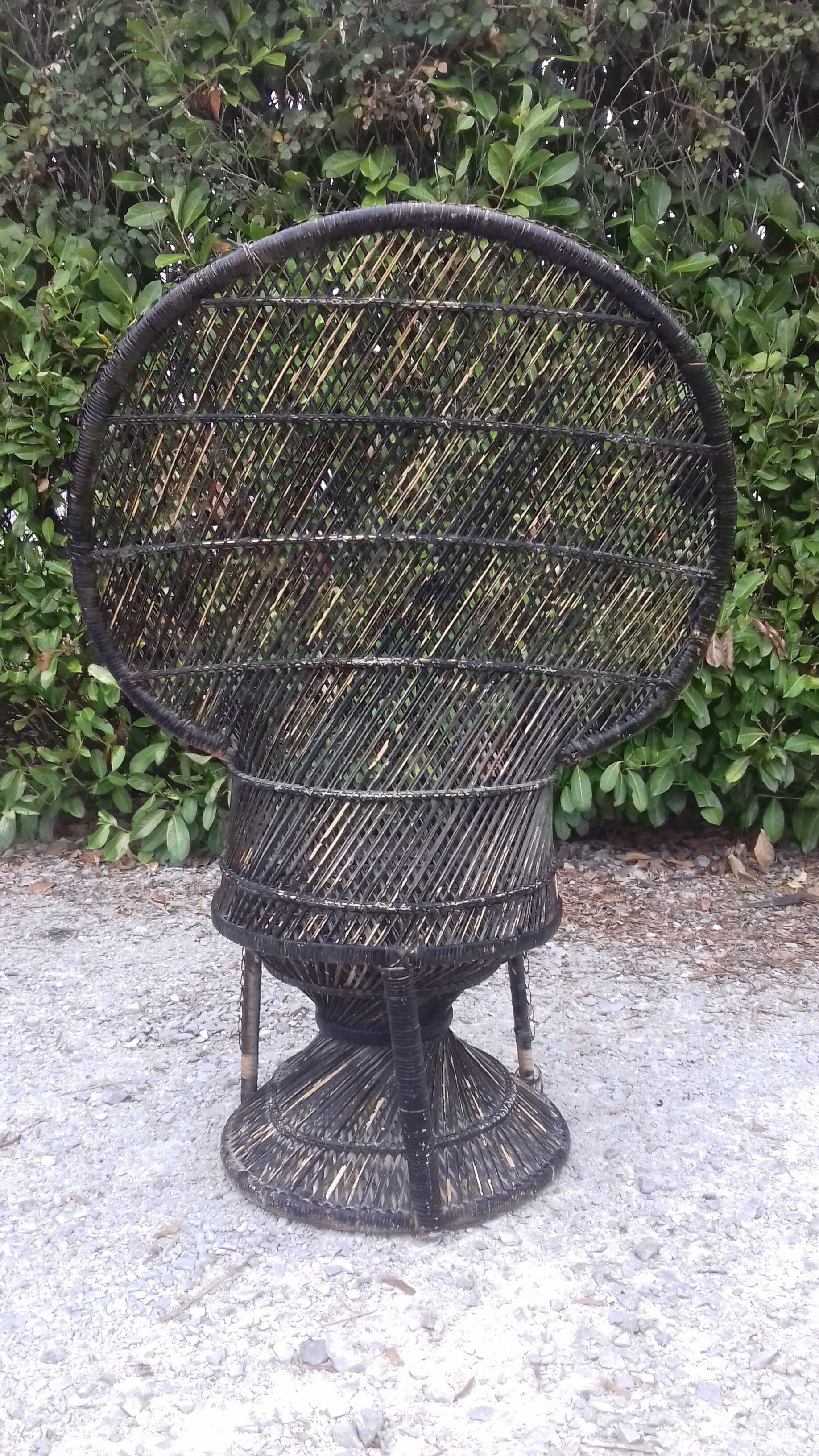 Armchair emmanuel in vintage wicker