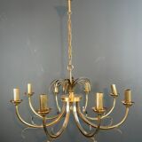 Lustre ananas en métal brossé et métal doré