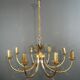 Brushed metal and gold metal pineapple chandelier